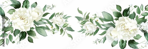 Elegant Floral Frame for Wedding Invitations Generative AI #797028171