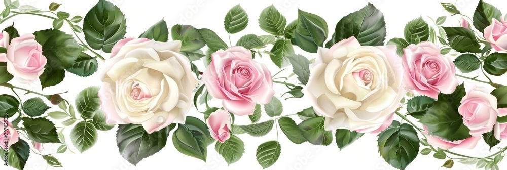 Elegant Floral Frame for Wedding Stationery Generative AI