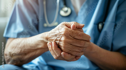Senior Male Nurse Or Doctor Giving A High Five To An Elderly Patient, Showing Support, Care, And Teamwork In A Retirement Home Or Nursing Facility