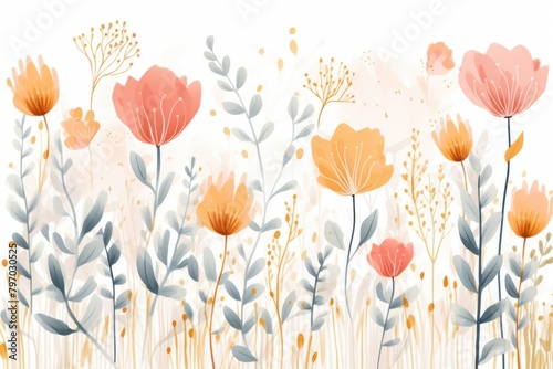 Flower watercolor flower backgrounds pattern © Rawpixel.com