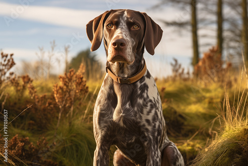 German Shorthaired Pointer outdoor in the forest