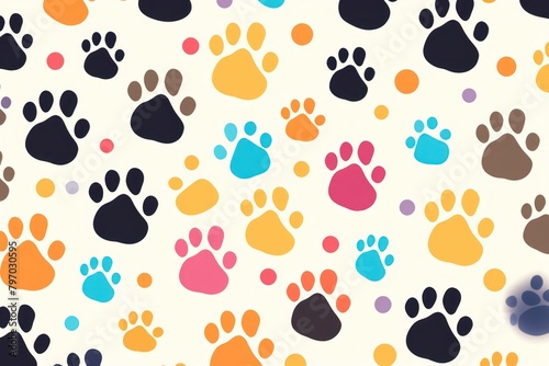 Paw print pattern pet dog photo