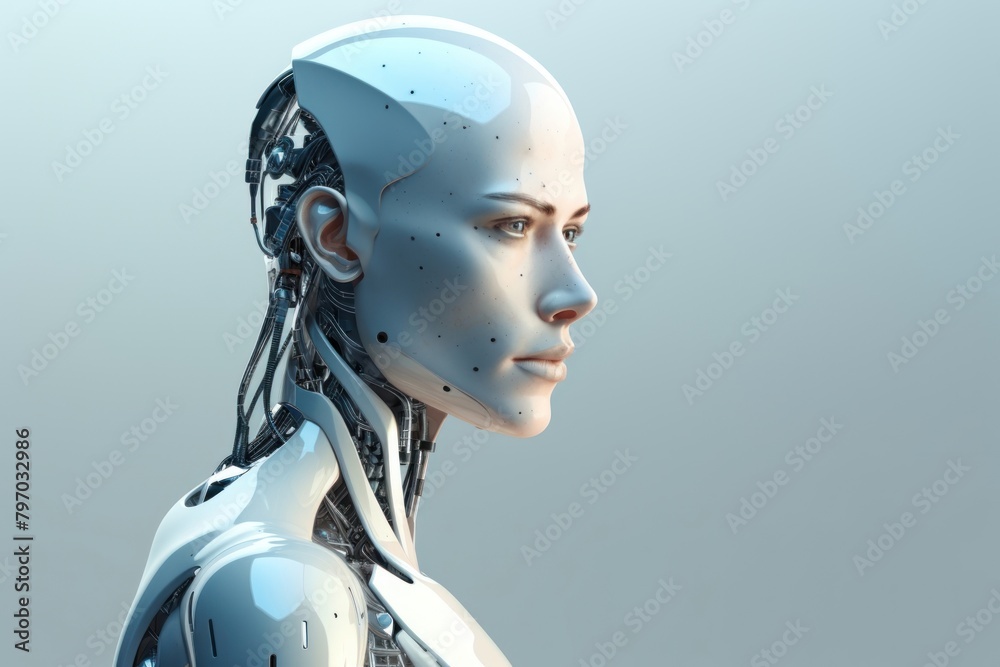 Futuristic AI robot.