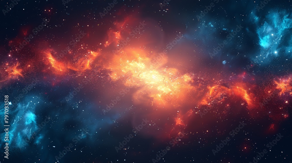 Fototapeta premium Spectacular outer space view with vibrant nebula and glowing stars