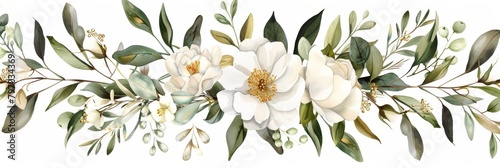 Delicate Floral Bouquet with White Roses and Peonies Generative AI