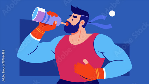 A picture of a fighter drinking a sports drink while training discussing the use of hydration and electrolyte replenishment during high