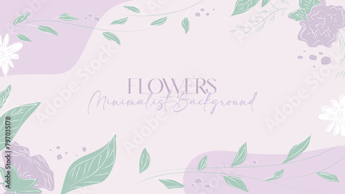 Flowers minimalist modern background pink (fondo de flores minimalistas modernas rosas)