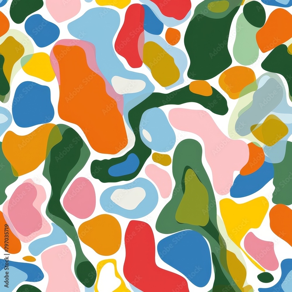 Colorful abstract organic shapes pattern