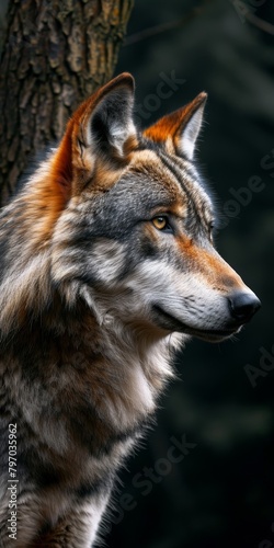 Close-up Portrait of a Majestic Wolf in Natural Setting © Balaraw