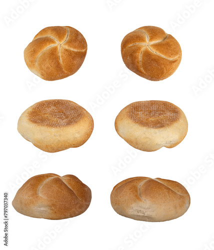 set of bread isolated
