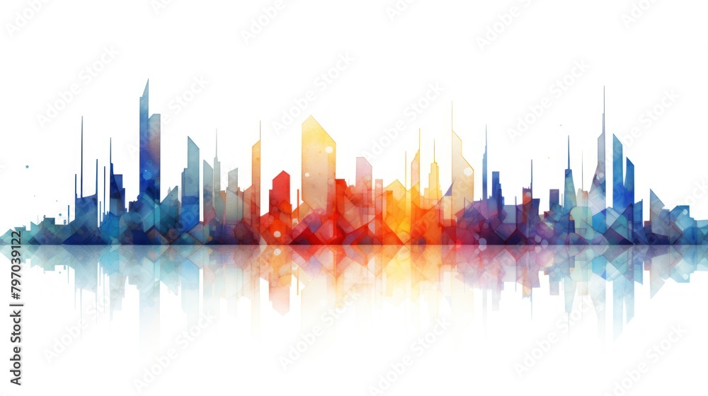 Vector illustration of city skyline with skyscrapers. Vector illustration of city skyline with skyscrapers.