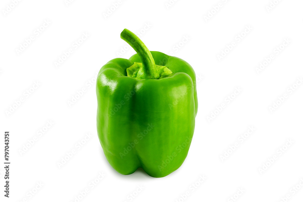 garden fresh green pepper or bell pepper cutout in transparent background,png format garden fresh green pepper or bell pepper cutout in transparent background,png format