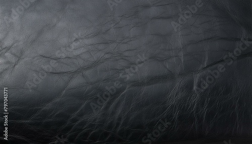 Tło, tapeta z fakturą czarnej skóry. Generative AI © mycatherina