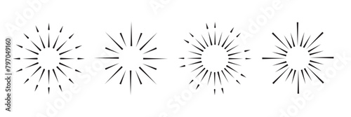 Abstract sunburst. Vintage sun burst frames and design element. Geometric shape ,light ray. Vector illustration 1