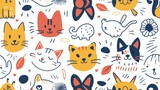 Vector illustration of seamless pattern background of pet theme