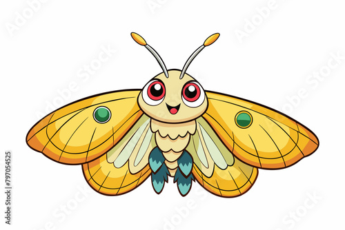 comet butterfly cartoon vector illustration