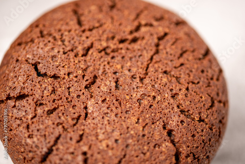 brownie cookie structure background, close-up of a brownie cookie © Anna Kondratiuk