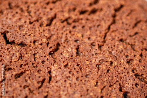 brownie cookie structure background, close-up of a brownie cookie