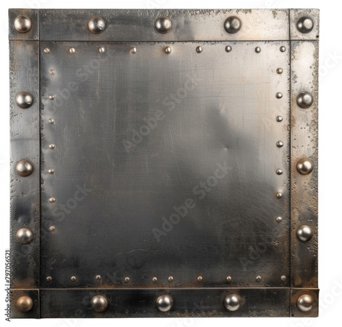 Old rustic corrosion metal frame. Steel square rust border