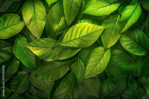 Close-up of vibrant green leaf.. Beautiful simple AI generated image in 4K, unique.
