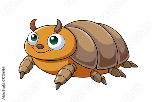 dung beetle cartoon vector illustration