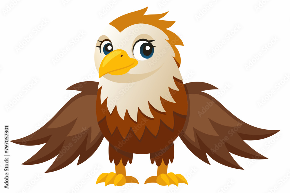 Eagle bird cartoon vector illustration