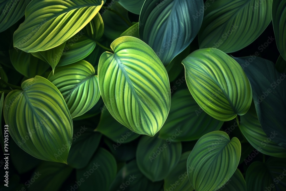 Close-up of vibrant green leaf.. Beautiful simple AI generated image in 4K, unique.