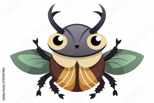 eastern hercules beetle cartoon vector illustration