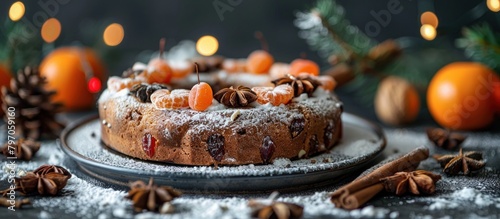 Festive Cake With Icing and Candies