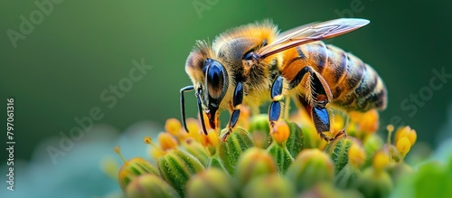 Bee on Yellow Flower photo