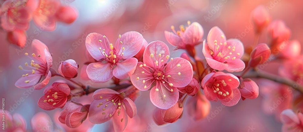 Close Up of Pink Blossoms on Tree Close Up of Pink Blossoms on Tree