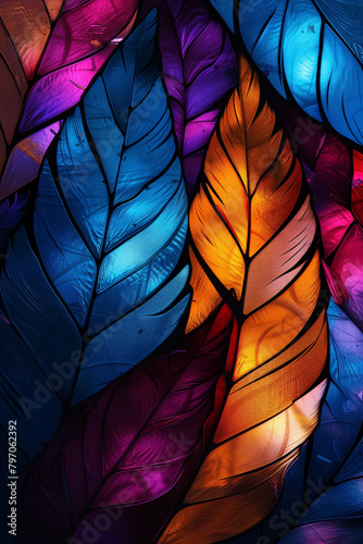 Stained glass feathers