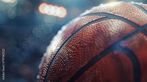 A detailed image of an Olympic basketball, showcasing the thrill and excitement of the sport.