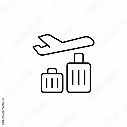 luggage baggage load vacancy trip airport plane icon