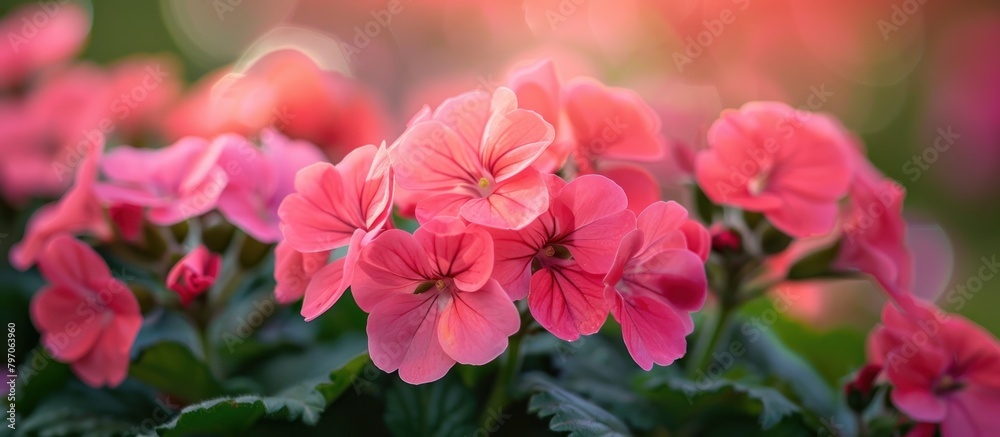 Blooming Pink Flowers in Garden Blooming Pink Flowers in Garden