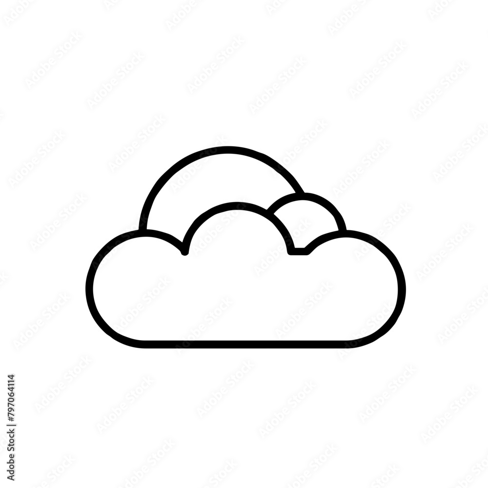 Minimalist Cloud Icon in Black and White Minimalist Cloud Icon in Black and White