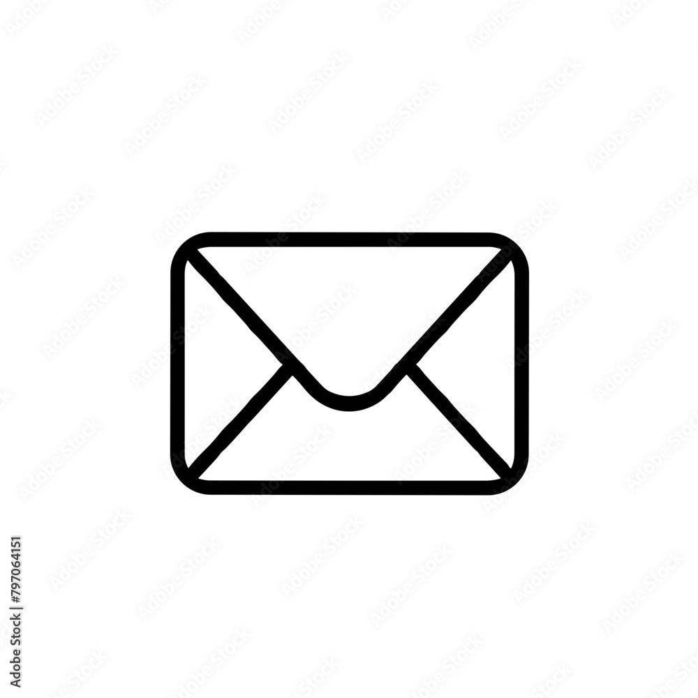 Minimalist Envelope Icon in Black and White Minimalist Envelope Icon in Black and White
