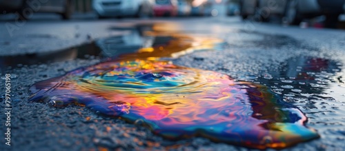 Environmental pollution concept with gasoline