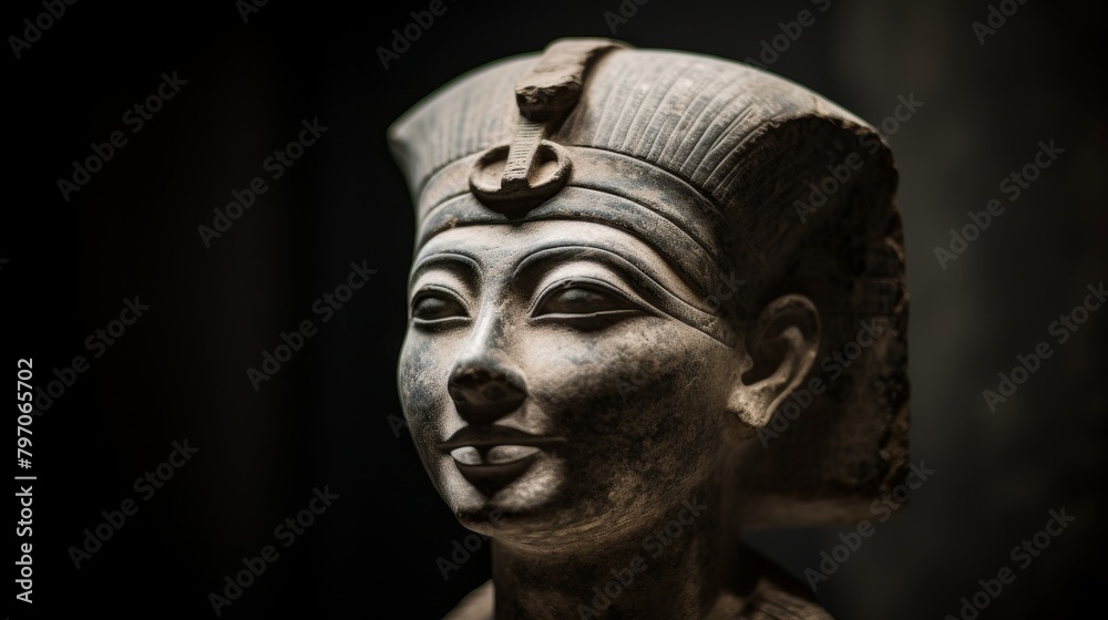 Ancient Egyptian statue in Dramatic Lighting