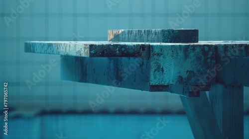 A detailed image of an Olympic diving board, showcasing the precision and skill of the athletes. photo