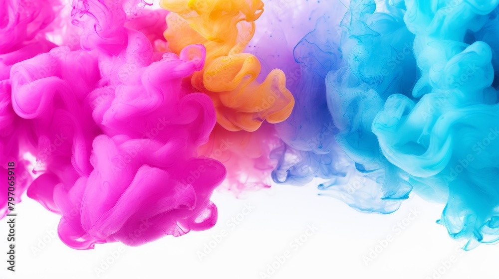 Obraz premium Vibrant Colors of Ink Swirling in Water