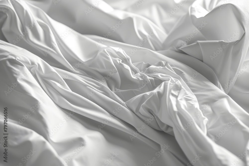 Soft white fabric texture with elegant folds Soft white fabric texture with elegant folds
