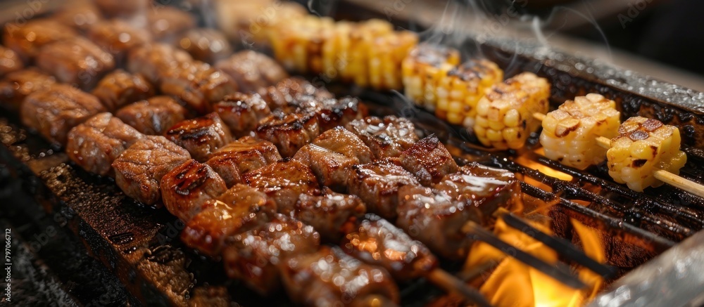 Sizzling Grilled Food Close Up