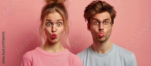 Couple Making Funny Faces photo