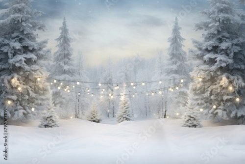 An idyllic wintery Christmas scene tree snow land. © Rawpixel.com