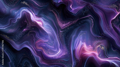 A purple swirl of light and dark purple with a lot of glitter