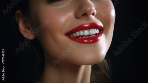 female model with red lips glamour, ai