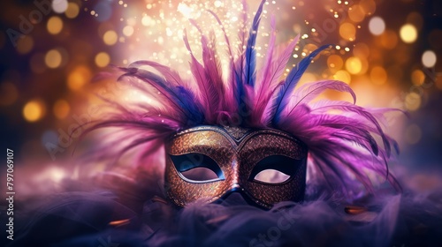 Mysterious Venetian Mask at a Festive Celebration
