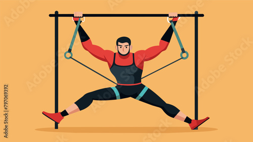 A MMA fighter utilizing suspension trainers for bodyweight exercises to strengthen their entire body mimicking movements used in the cage.