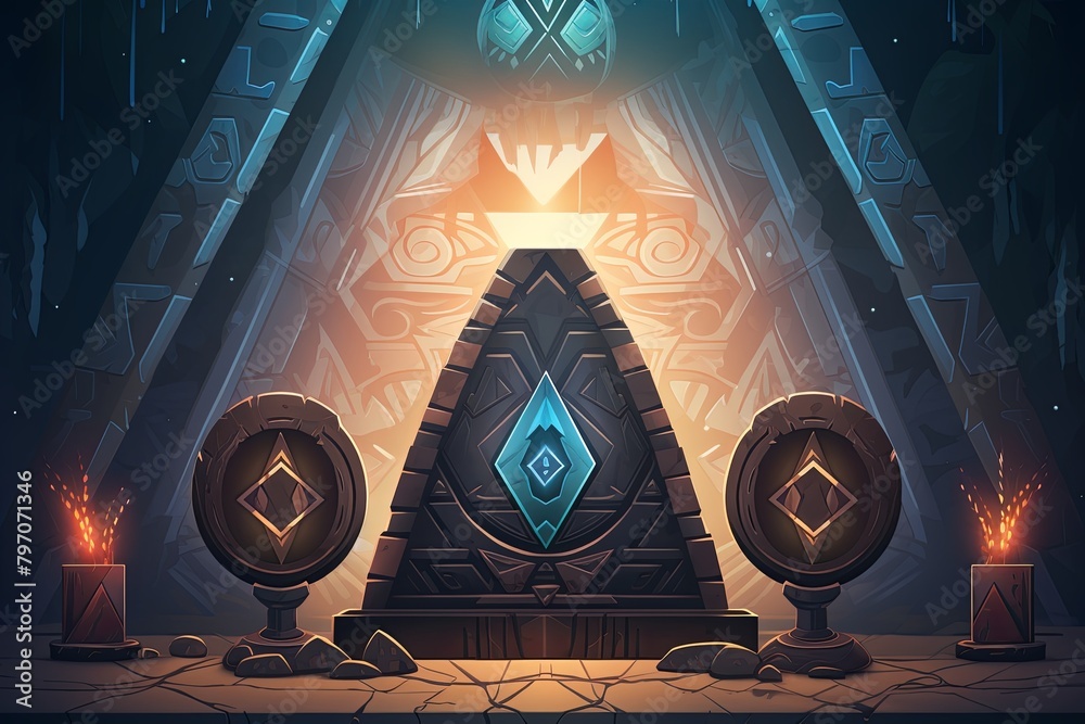 Rune Stone Gradients: Ancient Symbols Event Backdrop Stock Illustration ...